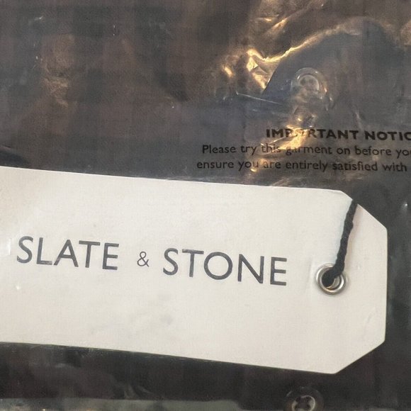 NWT MEN'S SLATE AND STONE LONG SLEEVE BUTTON DOWN LUCAS SHIRT S BROWN PLAID - Picture 7 of 9